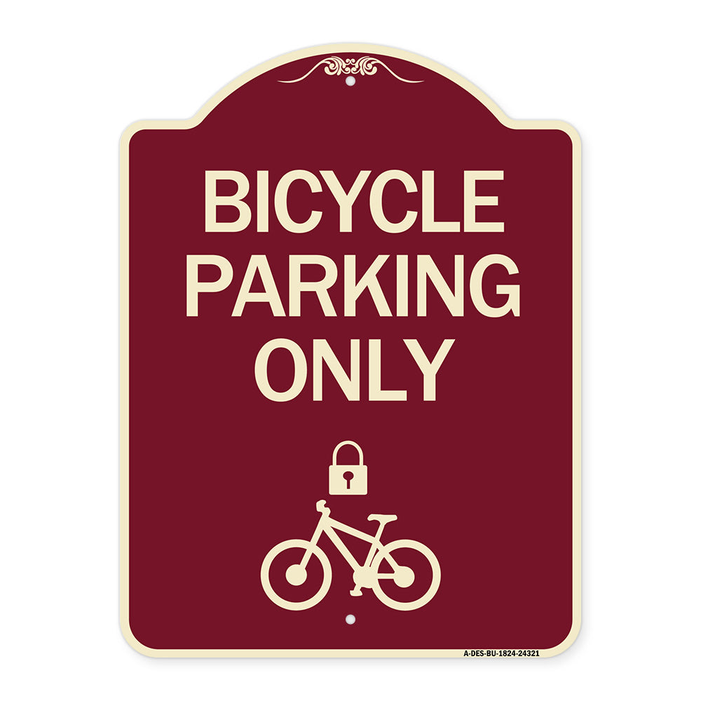 Bicycle Parking Only (With Cycle and Lock Symbol