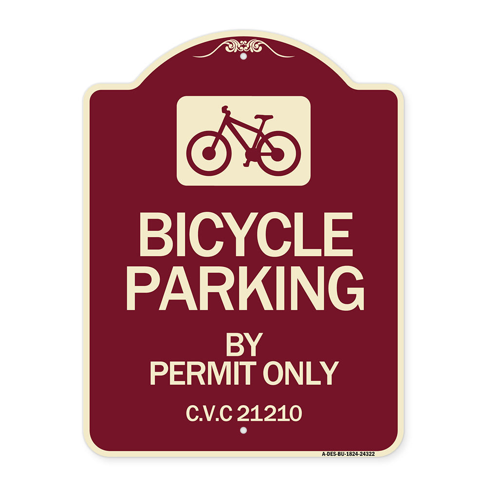 Bicycle Parking by Permit Only C.V.S. 21210 (With Bicycle Graphic)
