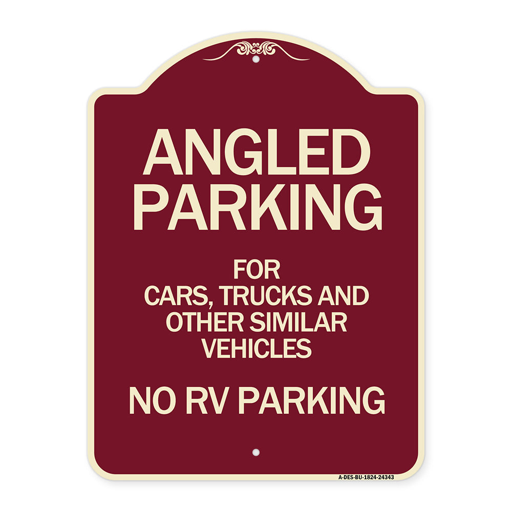Angled Parking for Cars Trucks and Similar Vehicles - No RV Parking
