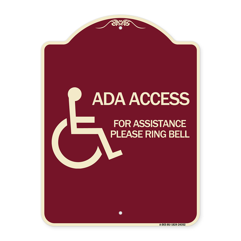 ADA Access for Assistance Ring Bell (With New Isa Symbol)