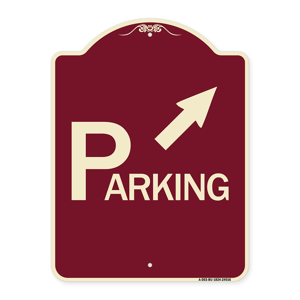 Parking with Arrow Pointing to Top Right