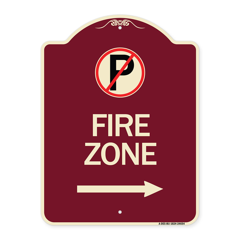 (No Parking Symbol and Right Arrow)