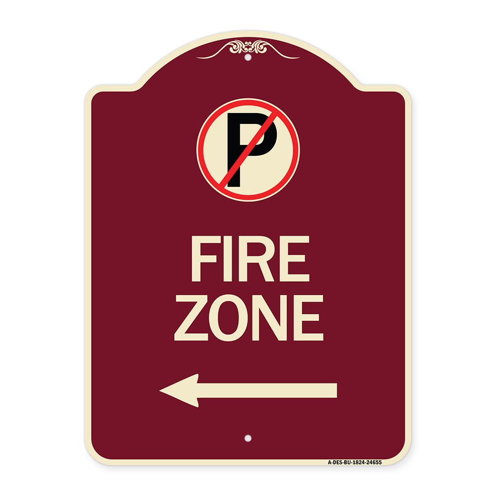 (No Parking Symbol and Left Arrow)