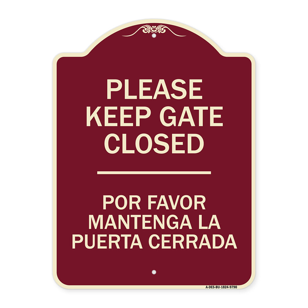 Please Keep Gate Closed Por Favor Mantenga La Puerta Cerrada