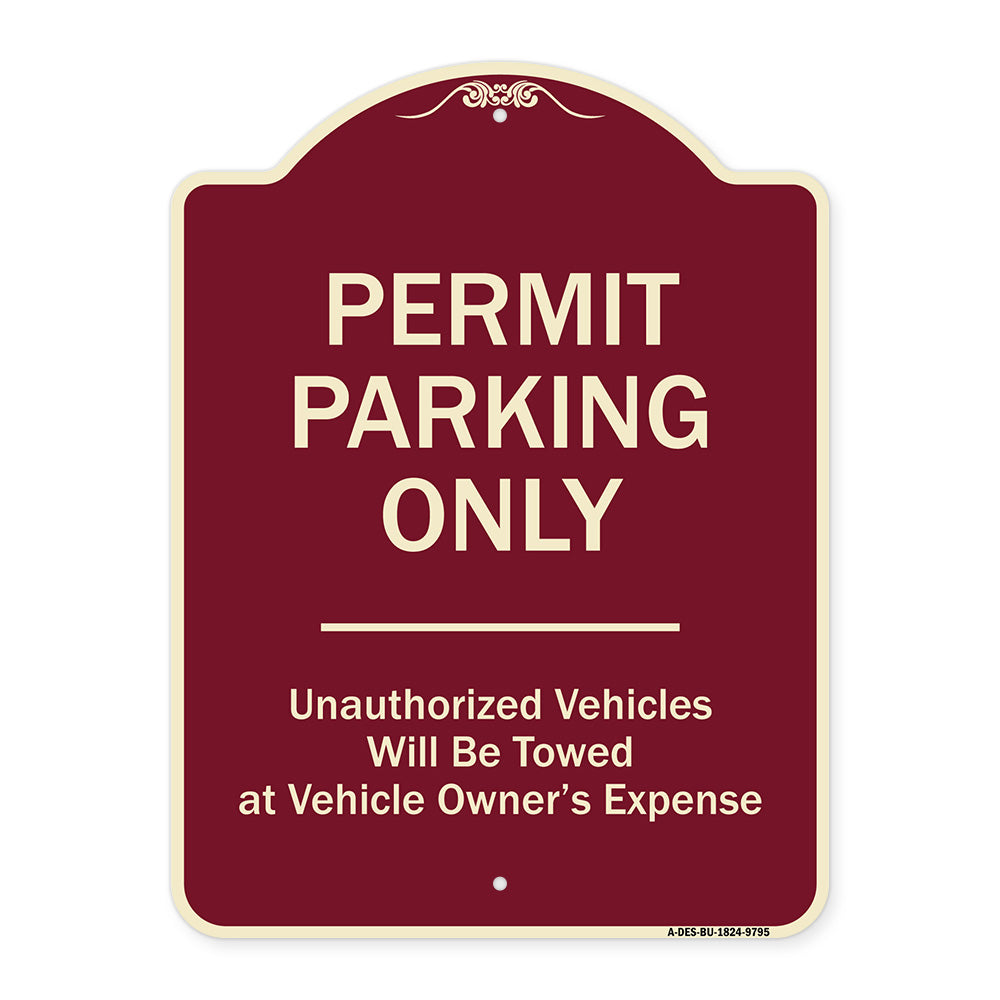 Permit Parking Only Unauthorized Vehicles