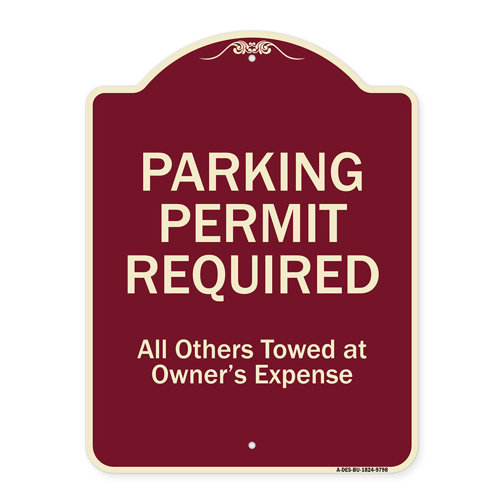 Parking Permit Required All Others Towed At Owner's Expense