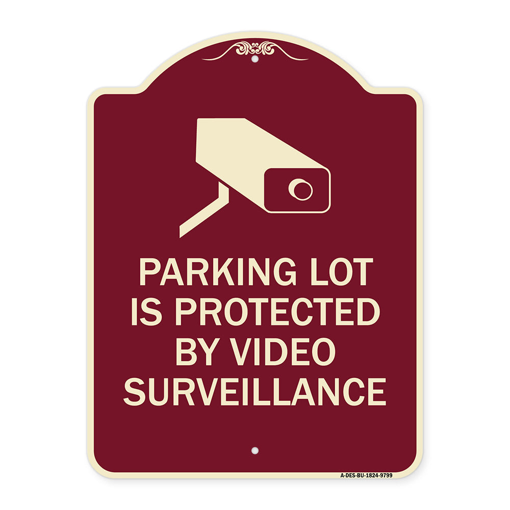 Parking Lot Is Protected By Video Surveillance With Graphic