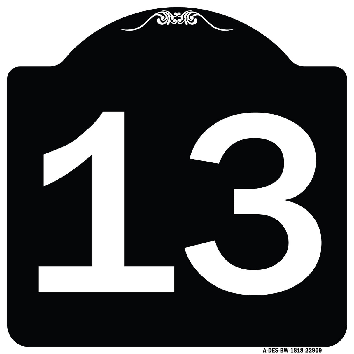 Sign with Number '13