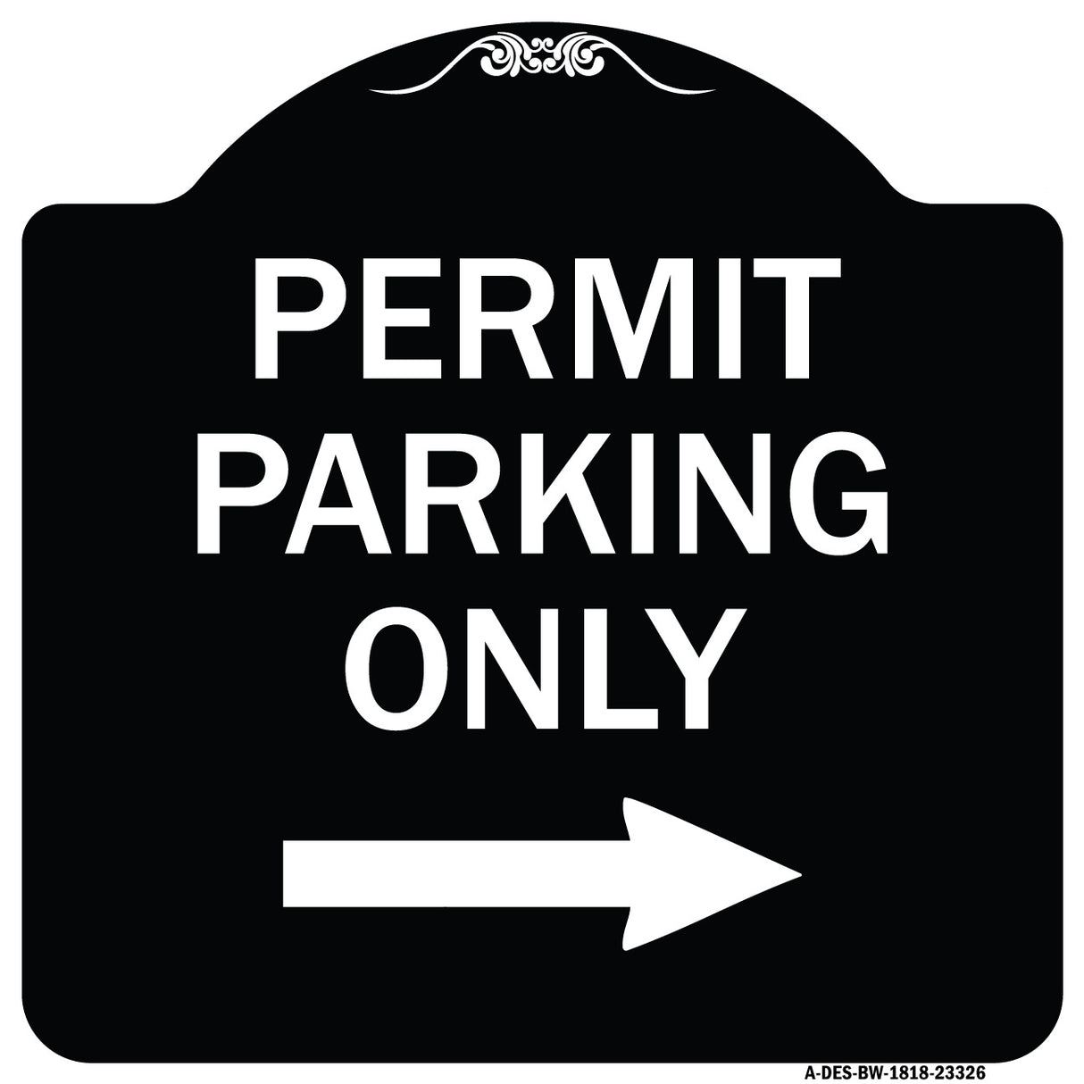 Permit Parking Only (With Right Arrow)