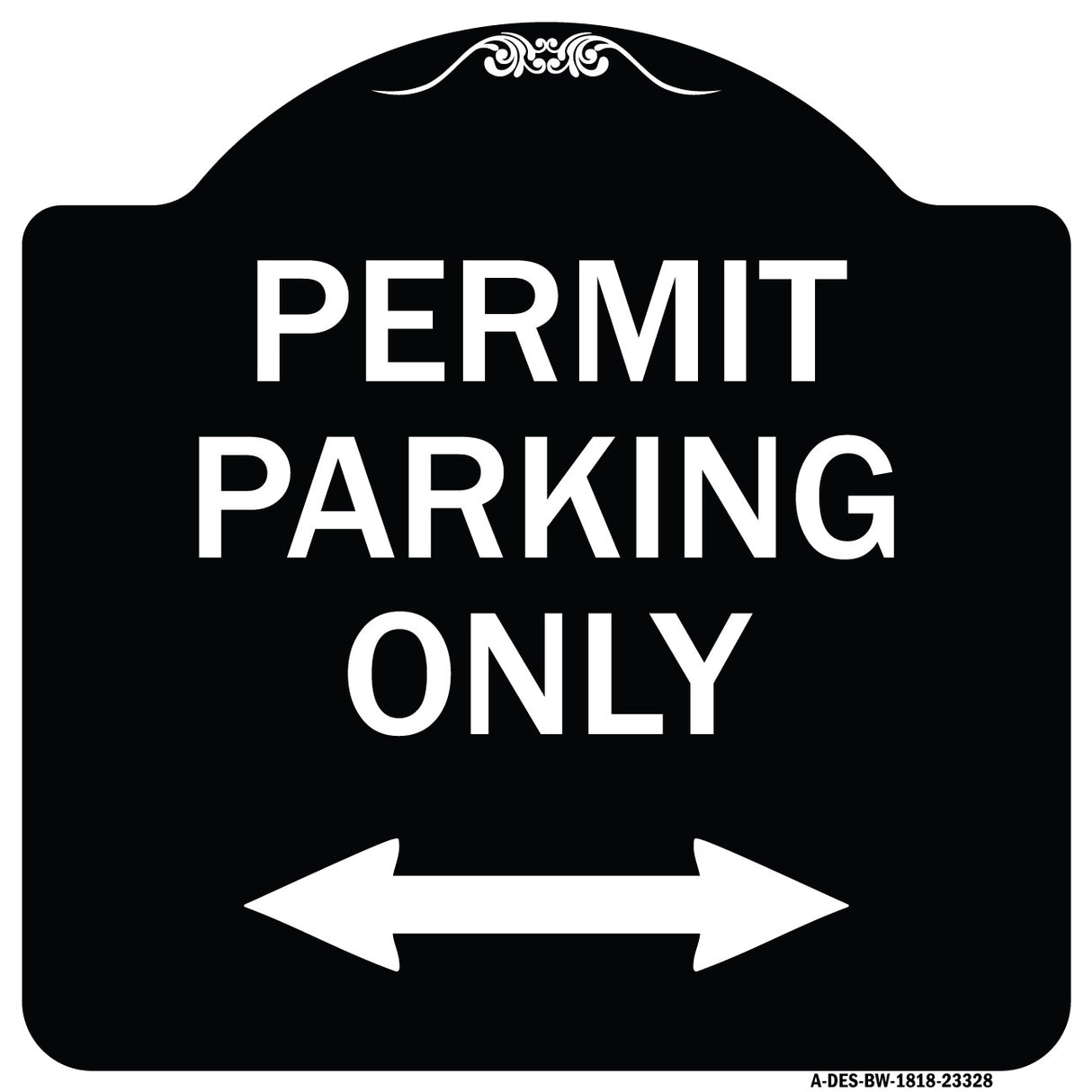 Permit Parking Only (Bidirectional Arrow)