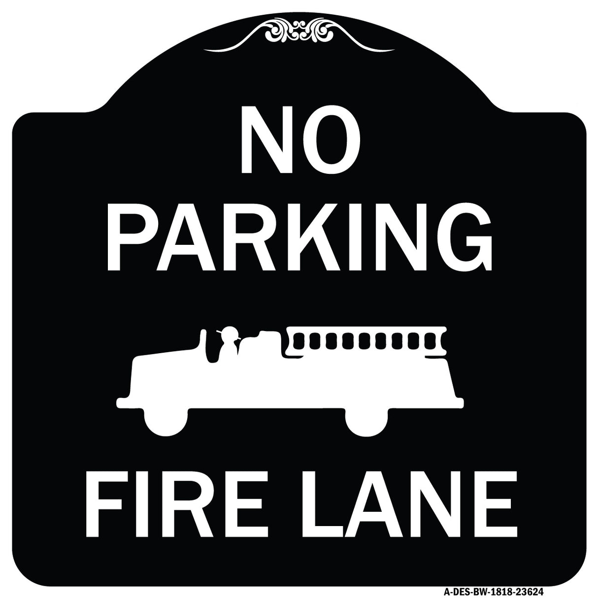 No Parking Fire Lane with Graphic