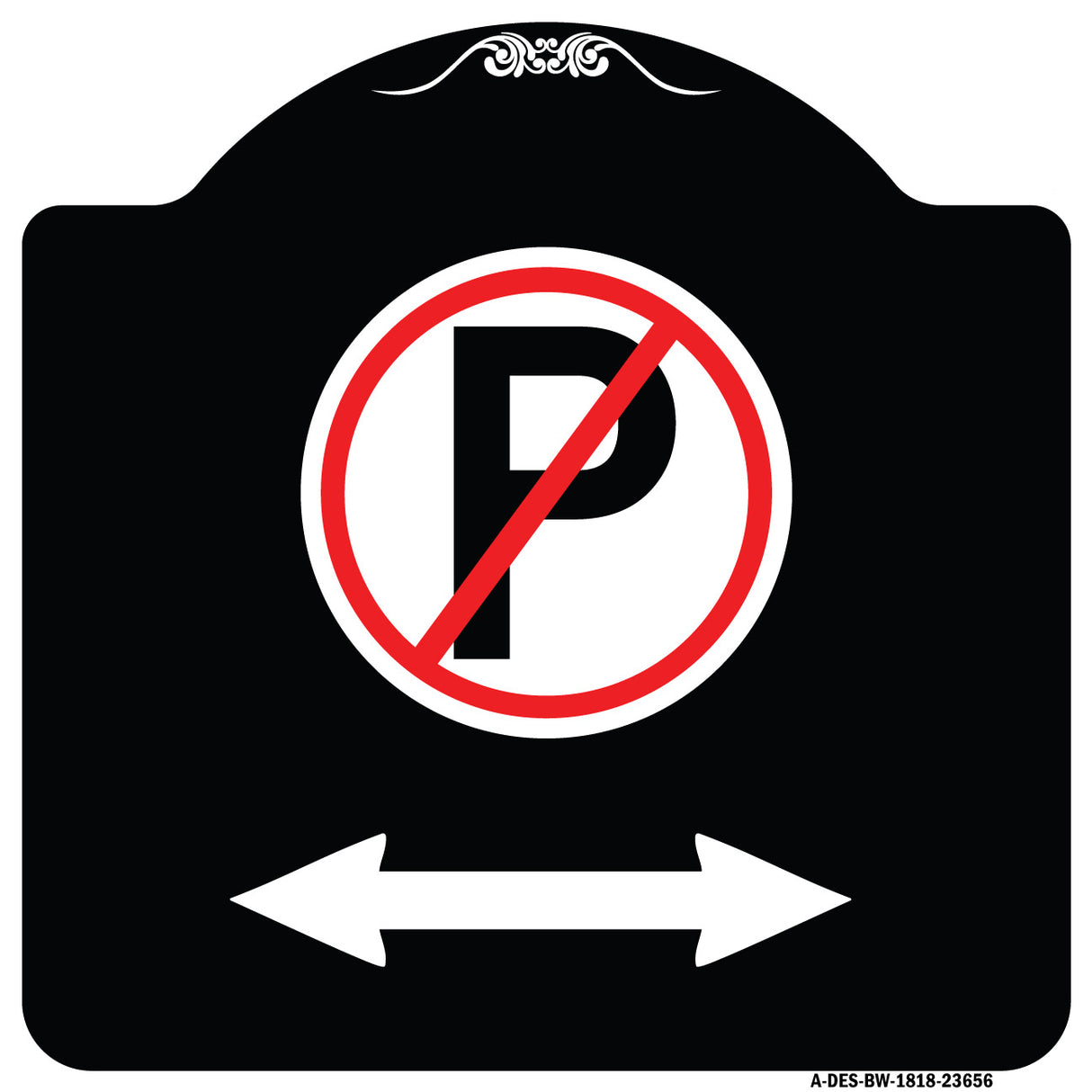 No Parking Symbol with Bidirectional Arrow