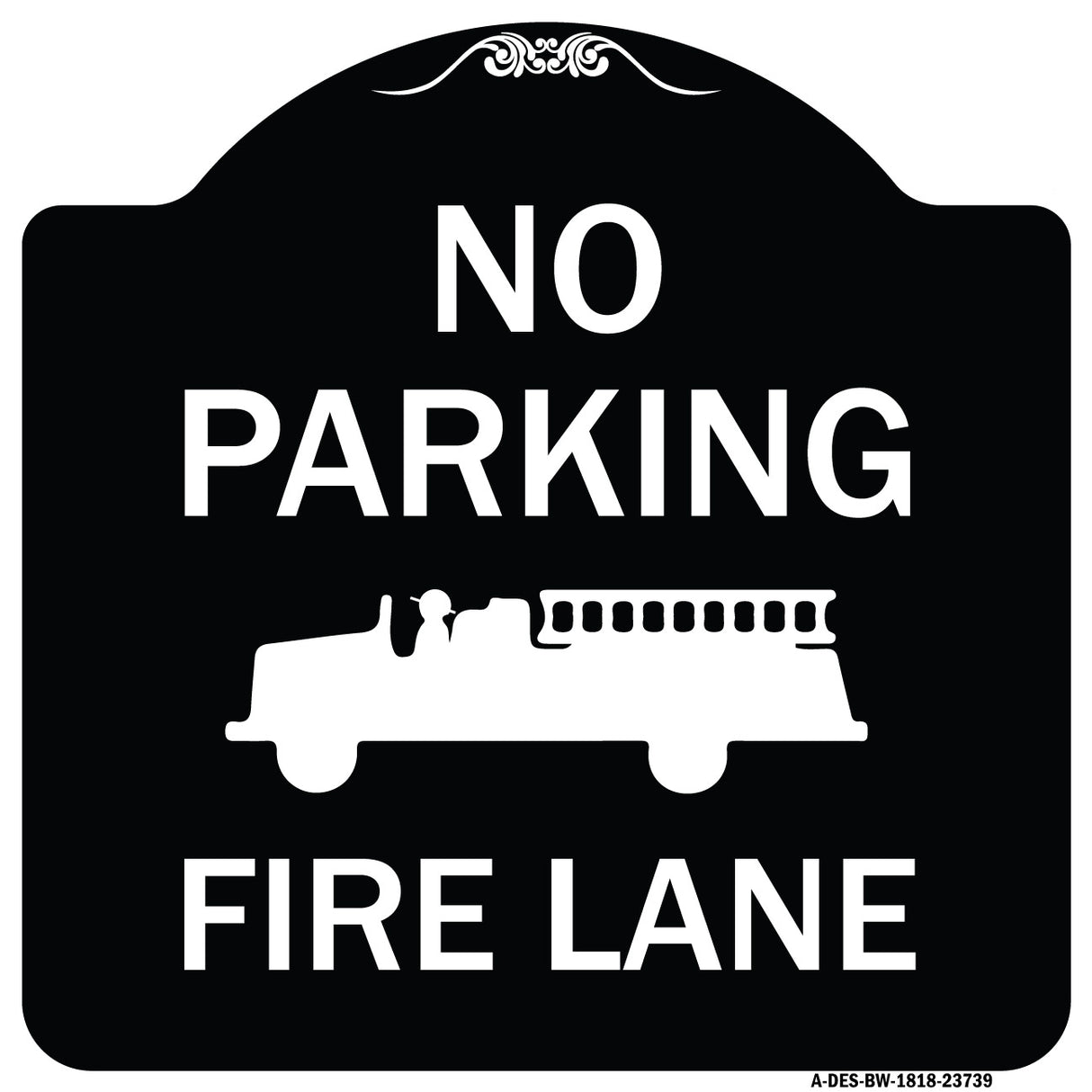 No Parking Fire Lane (Fire Truck Symbol)
