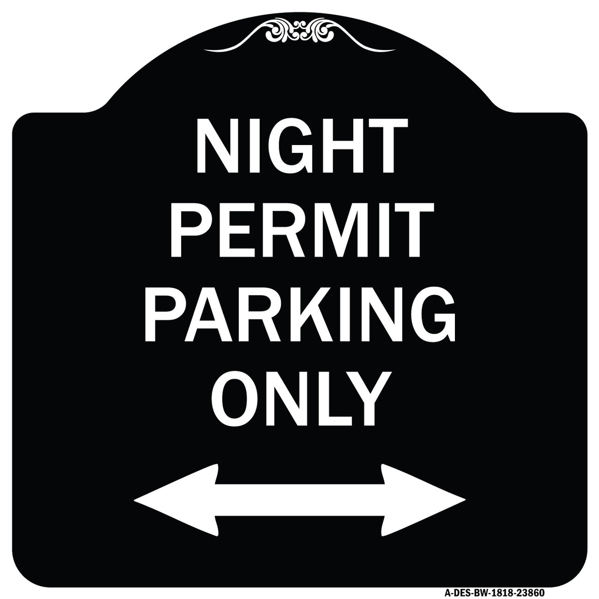 Night Permit Parking Only (With Bi-Directional Arrow)