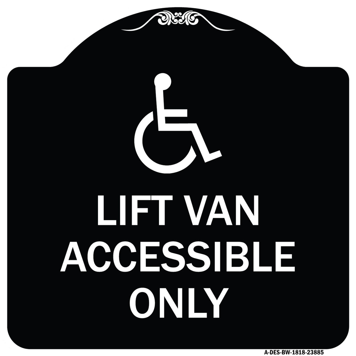 Lift Van Accessible Only (With Updated Isa Symbol)