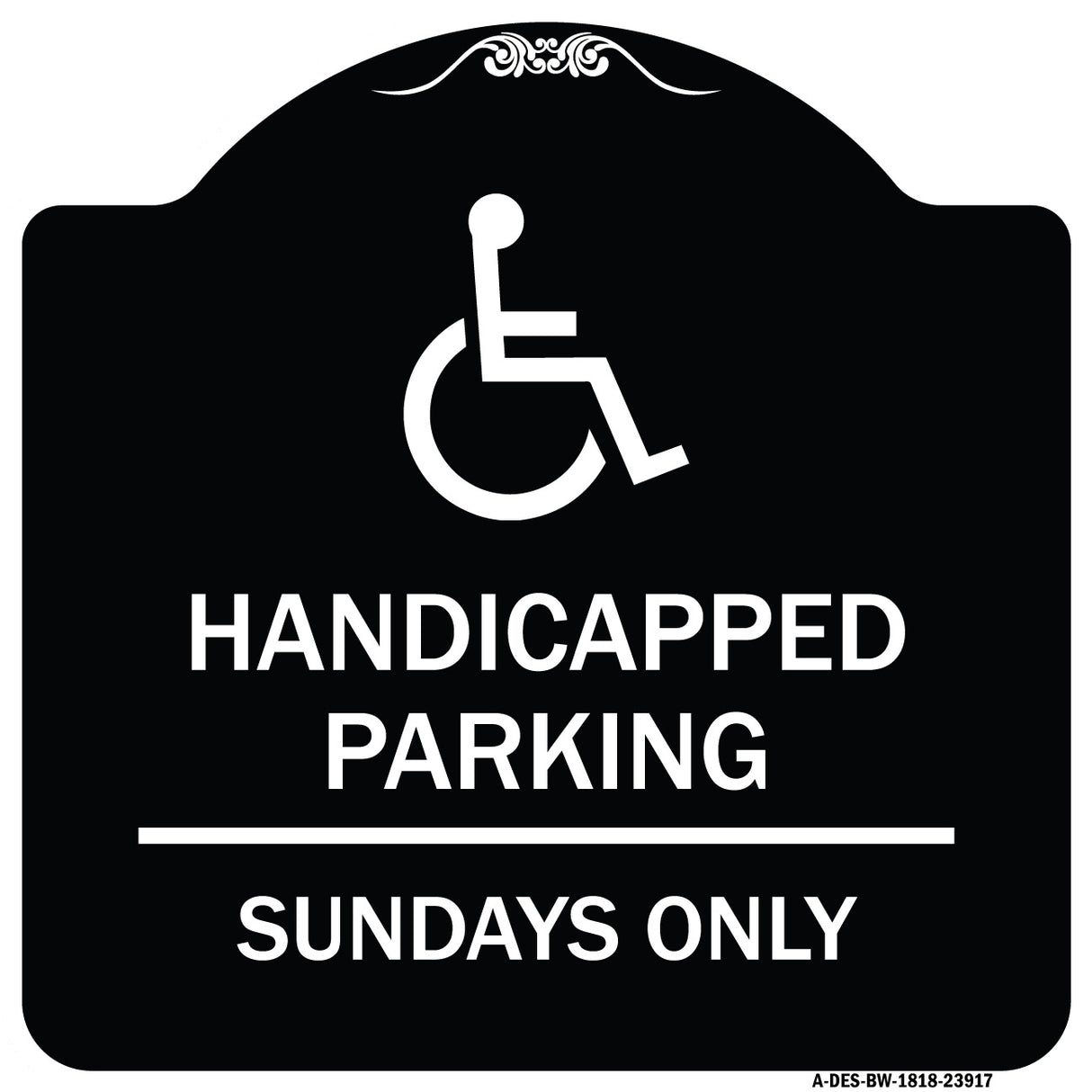 Handicapped Parking - Sundays Only (With Graphic)