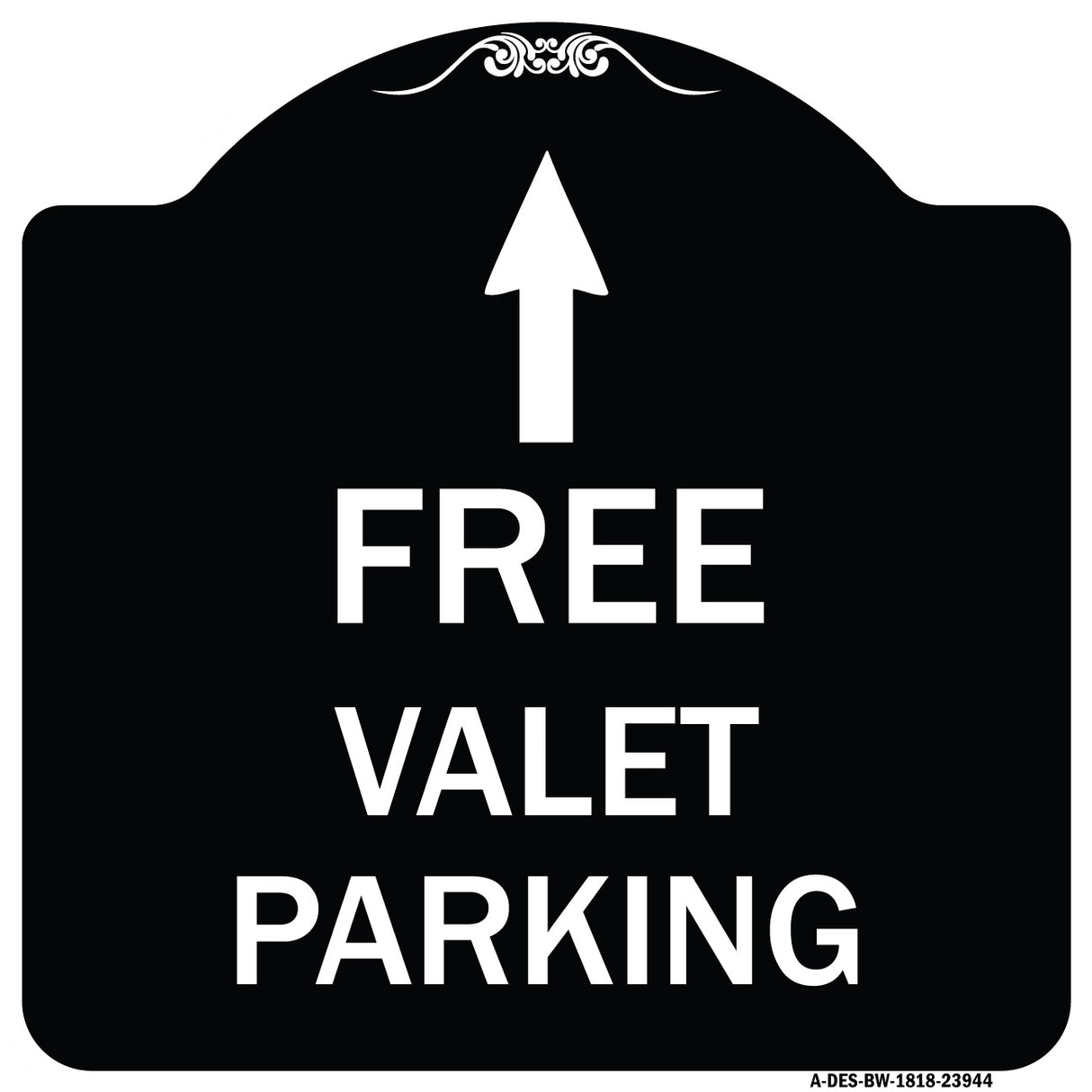 Free Valet Parking with Ahead Arrow