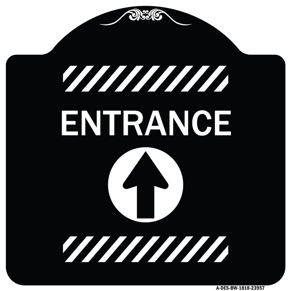 Flex Post Entrance with Straight Ahead Arrow Decal Only for Flex Paddle