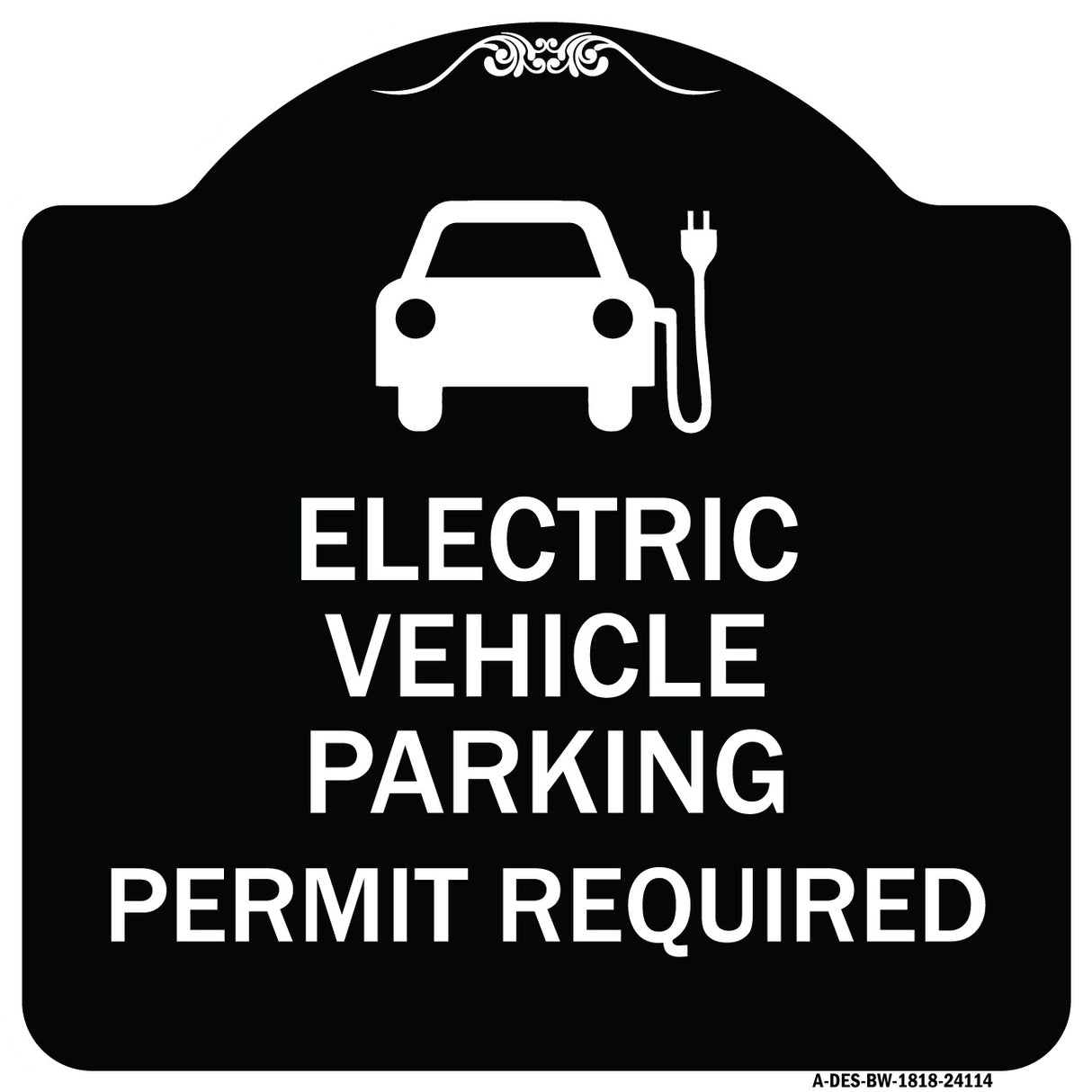 Electric Vehicle Parking Permit Required (With Electric Car Graphic)