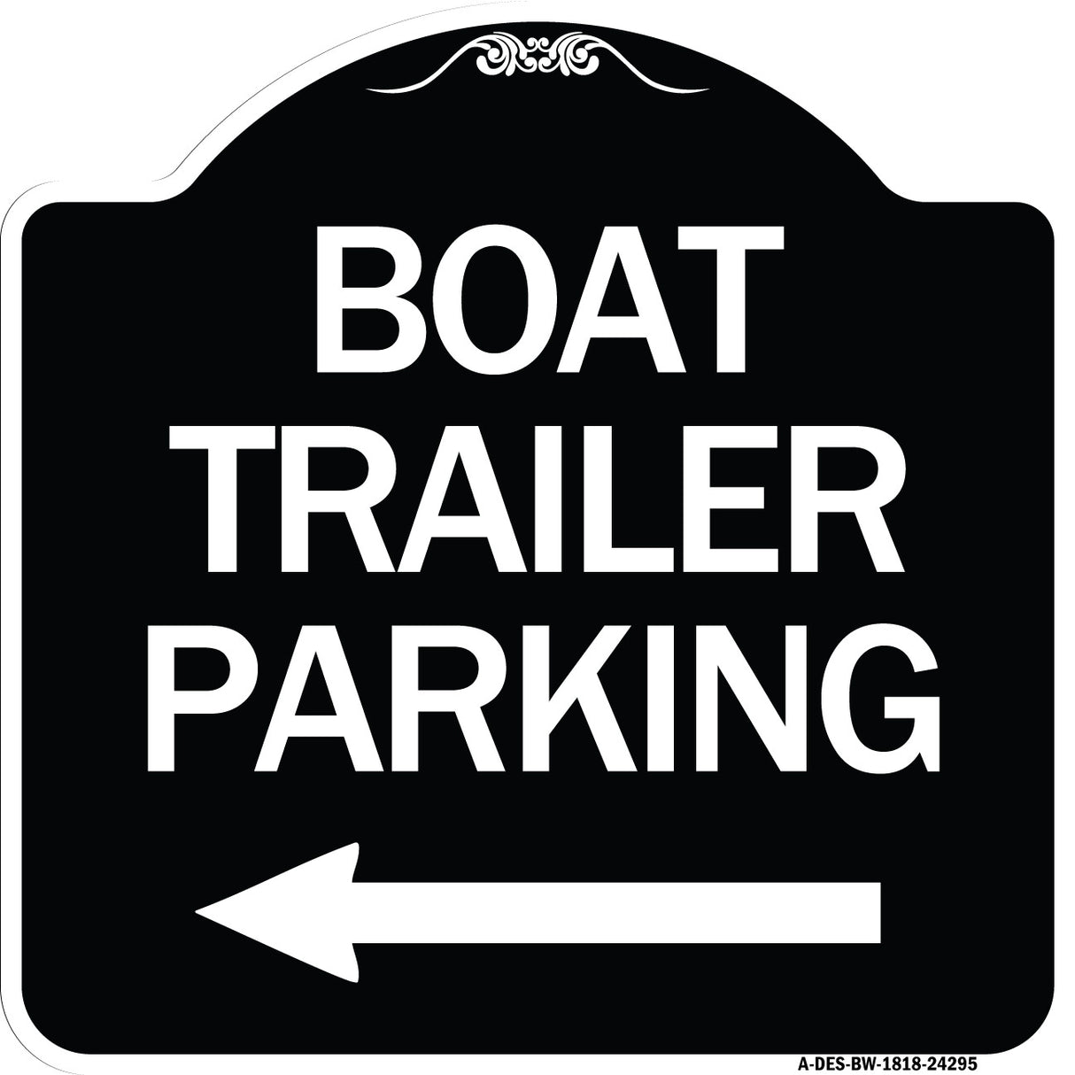 Boat Trailer Parking (With Left Arrow Symbol)