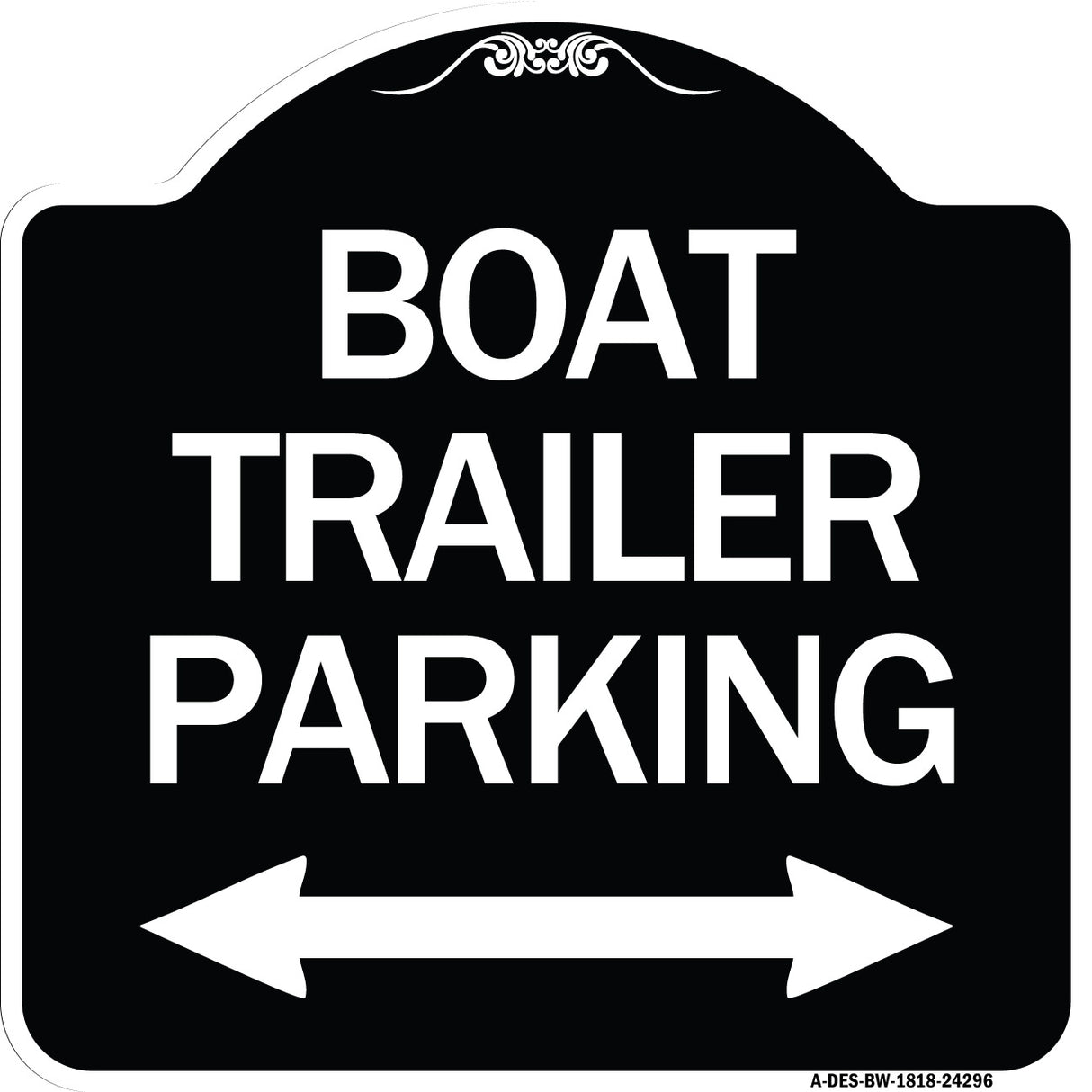 Boat Trailer Parking (With Bidirectional Arrow Symbol)