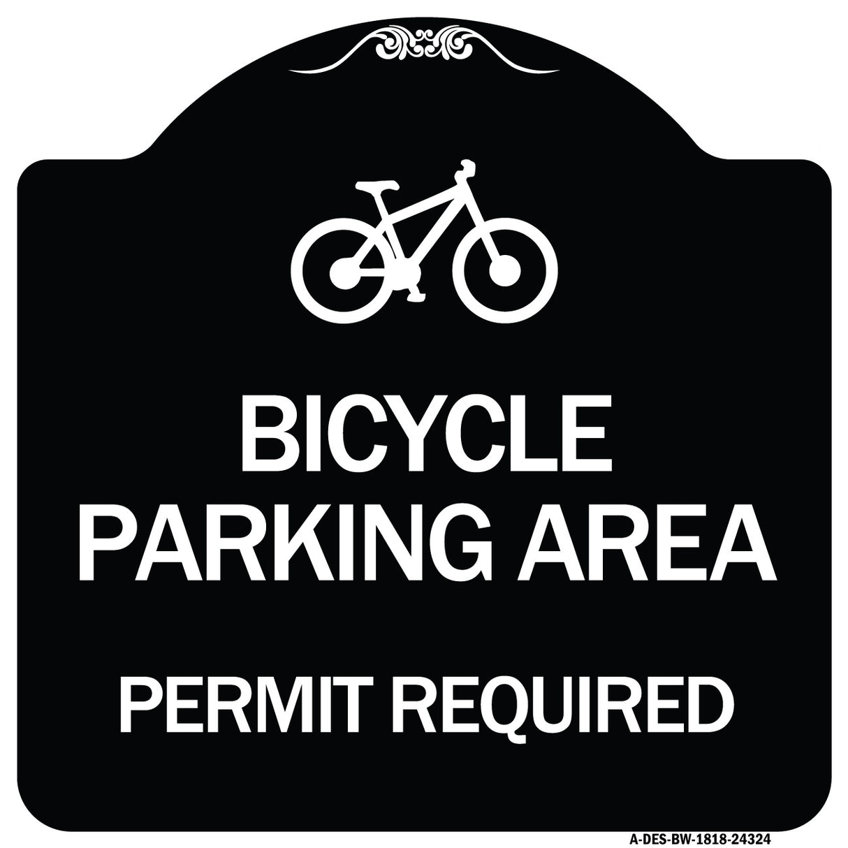 Bicycle Parking Area - Permit Required with Graphic