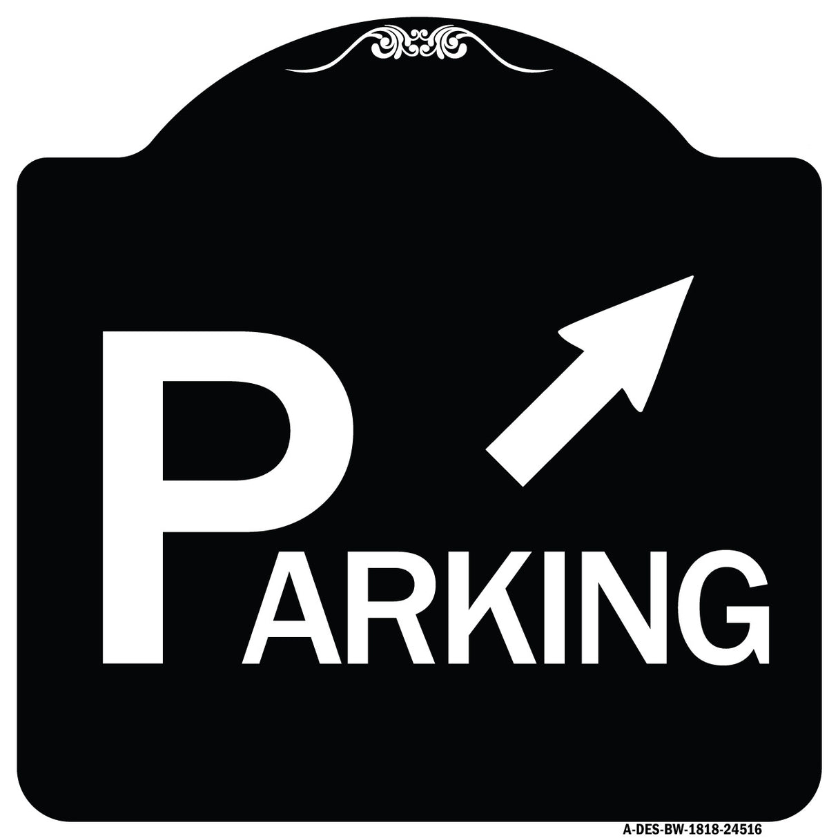 Parking with Arrow Pointing to Top Right