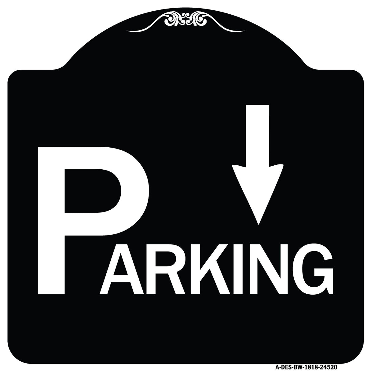 Parking with Arrow Pointing Down