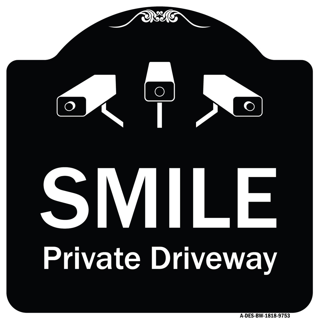 Smile Private Driveway With Video Surveillance Camera Graphics
