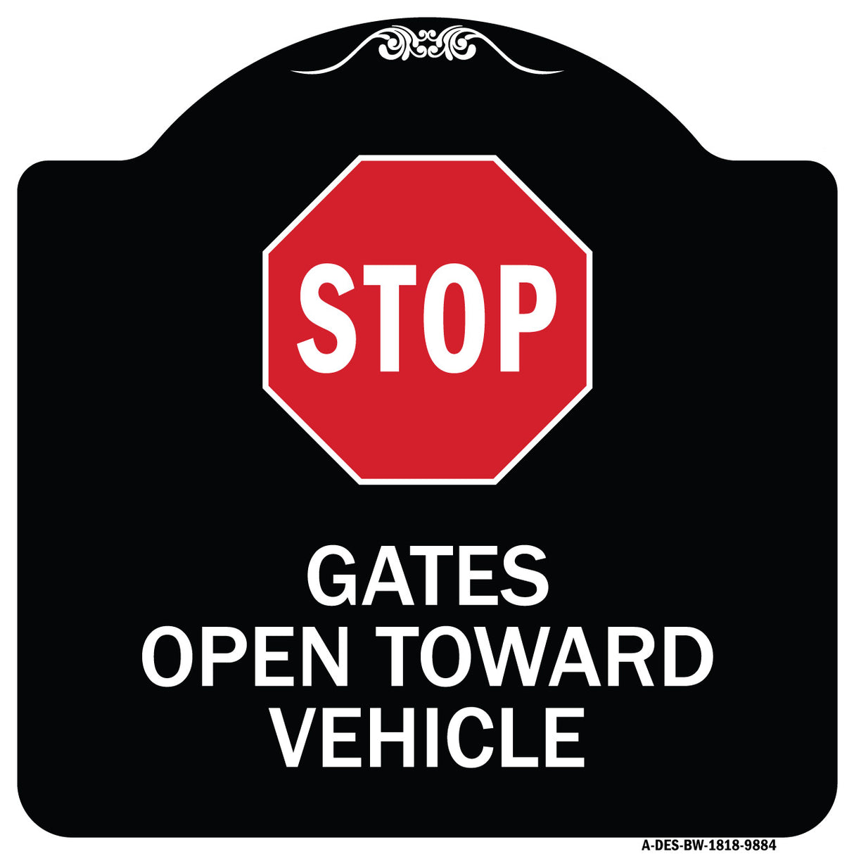 Stop, Gates Open Toward Vehicle