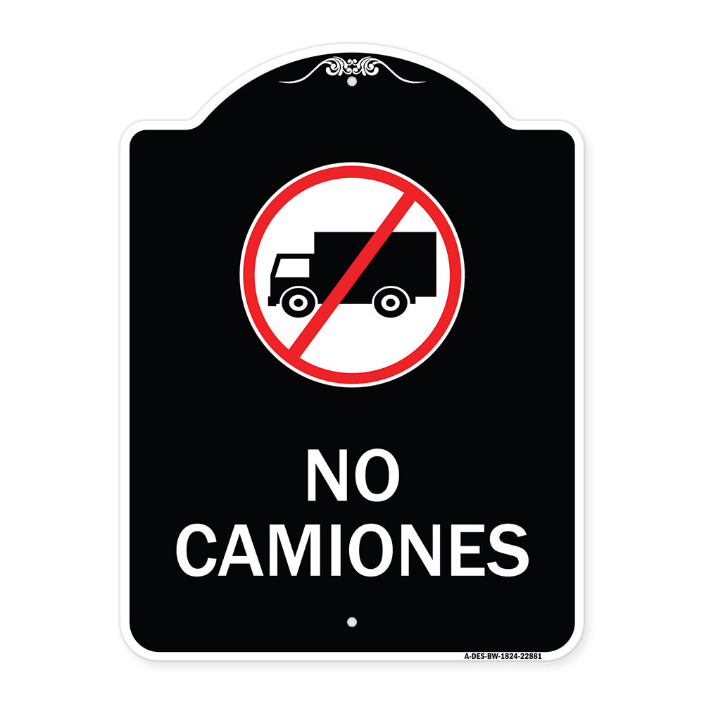 Spanish Traffic Sign No Camiones (No Trucks) (With Graphic)