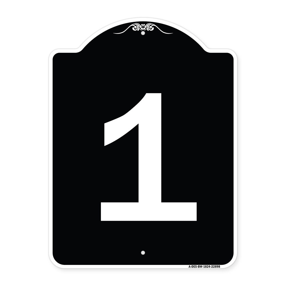 Sign with Number 1