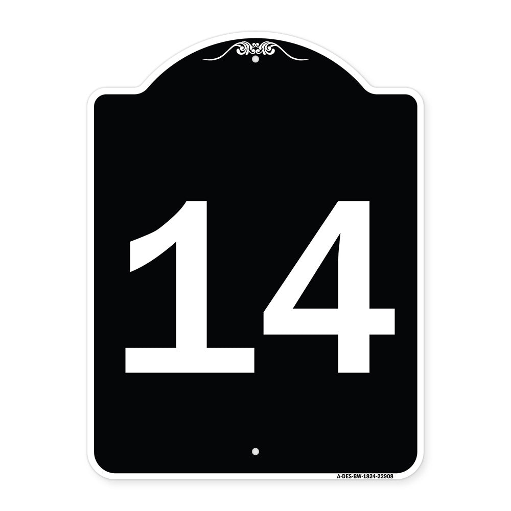 Sign with Number '14