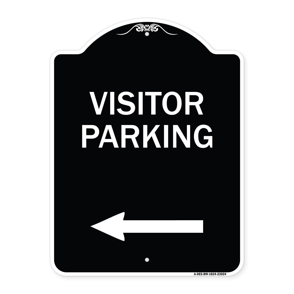 Reserved Parking Sign Visitor Parking (Arrow Pointing Left)