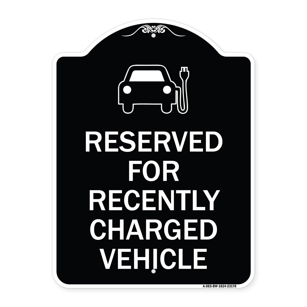 Reserved for Recently Charged Vehicle with Graphic