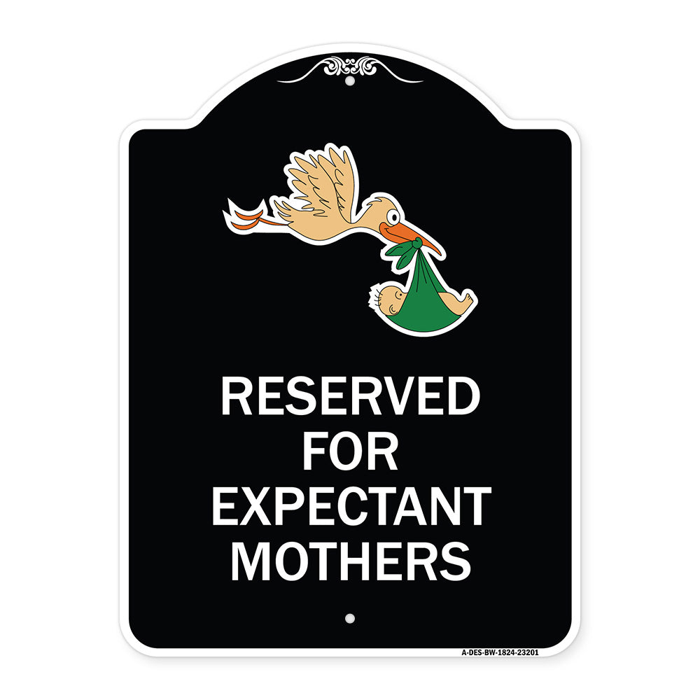 Reserved for Expectant Mothers (With Stork & Baby Graphic)