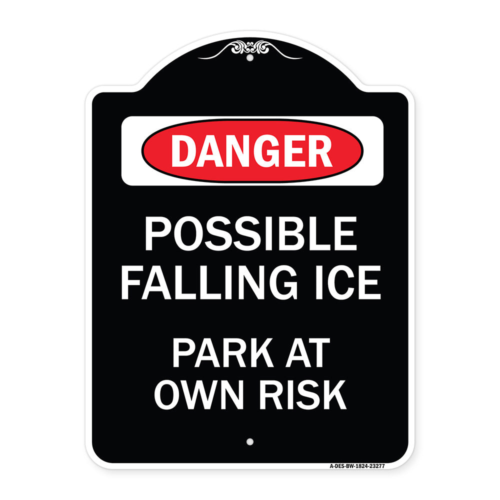 Possible Falling Ice - Park at Own Risk