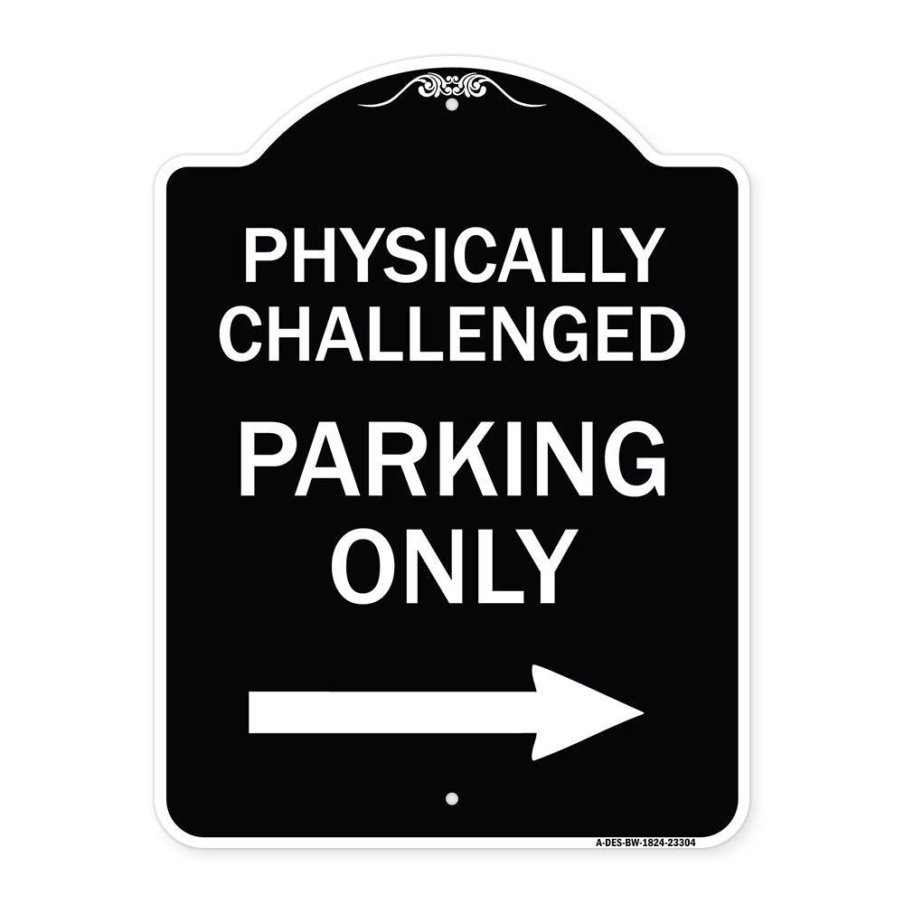 Physically Challenged Parking Only (With Left Arrow)