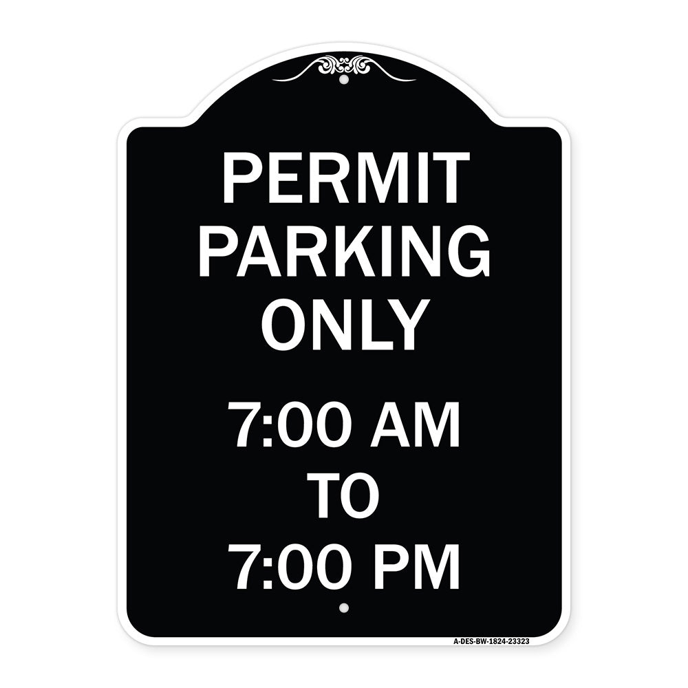 Permit Parking Only 7-00 Am to 7-00 Pm