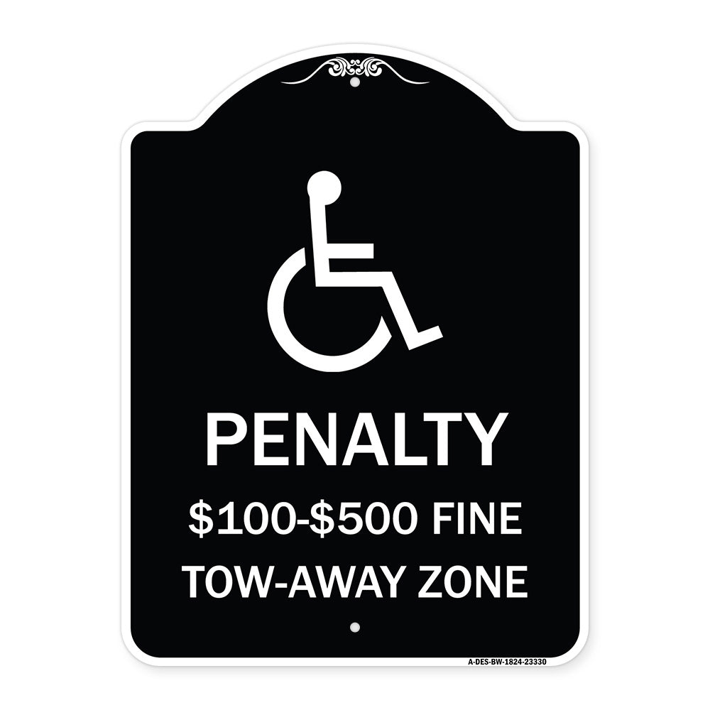 Penalty - $100 - $500 Fine - Tow-Away Zone