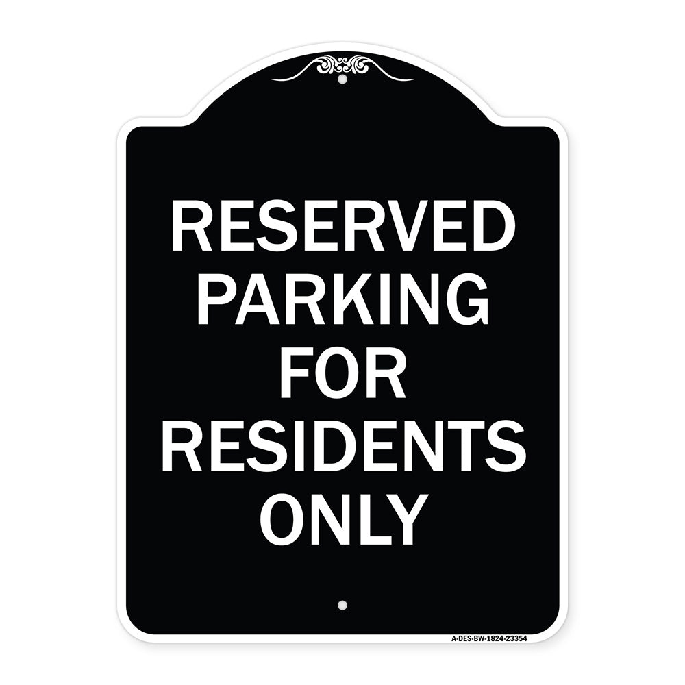 Parking Space Reserved Sign Parking Reserved for Residents Only