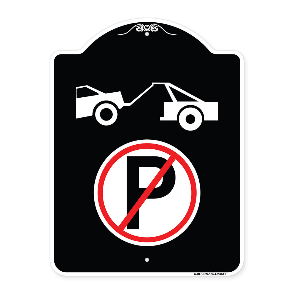 No Parking Tow Away Zone Symbol
