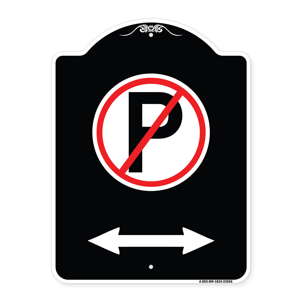 No Parking Symbol with Bidirectional Arrow