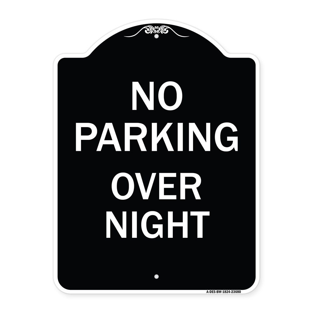 No Parking Overnight Parking Sign