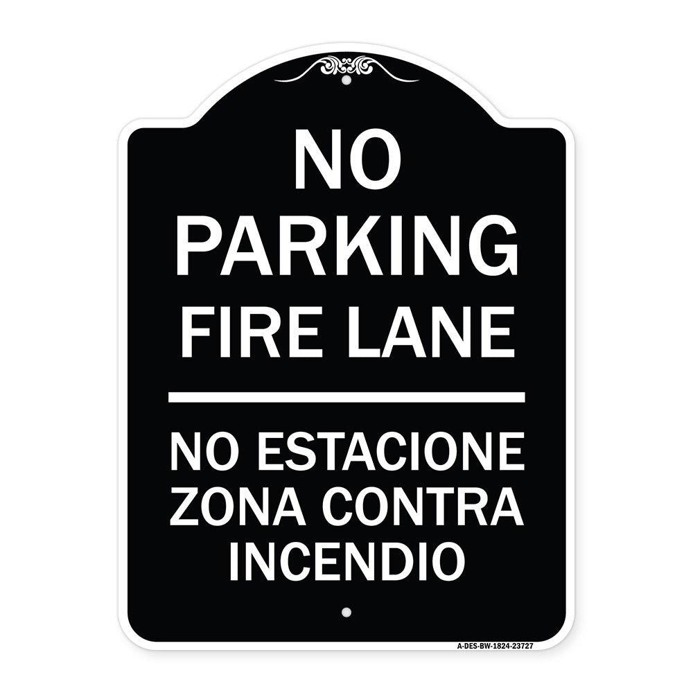 No Parking Fire Lane No Estacione Zona Contra Incendio