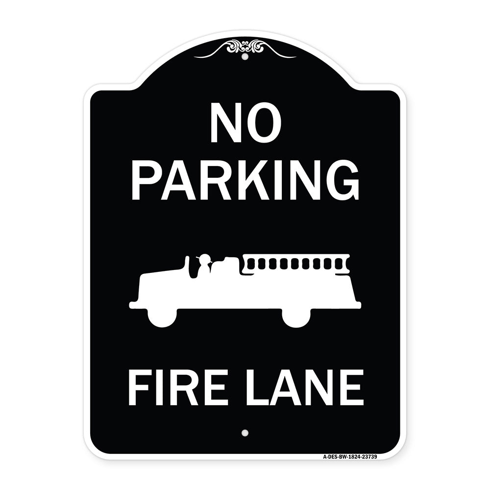 No Parking Fire Lane (Fire Truck Symbol)