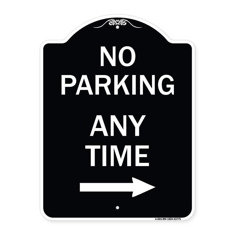 No Parking Anytime with Right Arrow