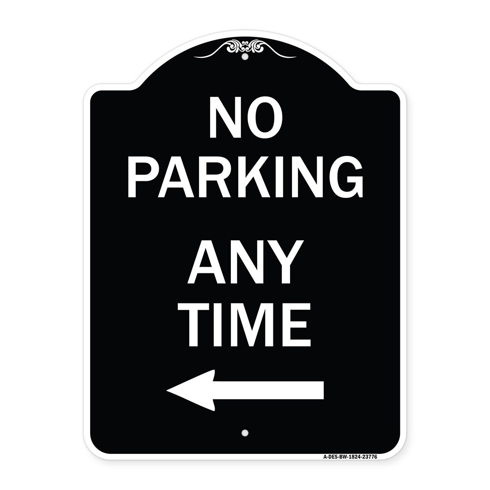 No Parking Anytime with Left Arrow