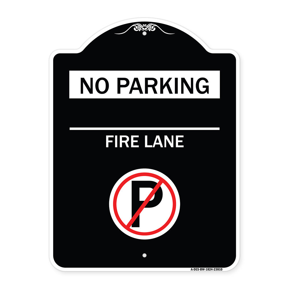 No Parking - Fire Lane (With No Parking Symbol)