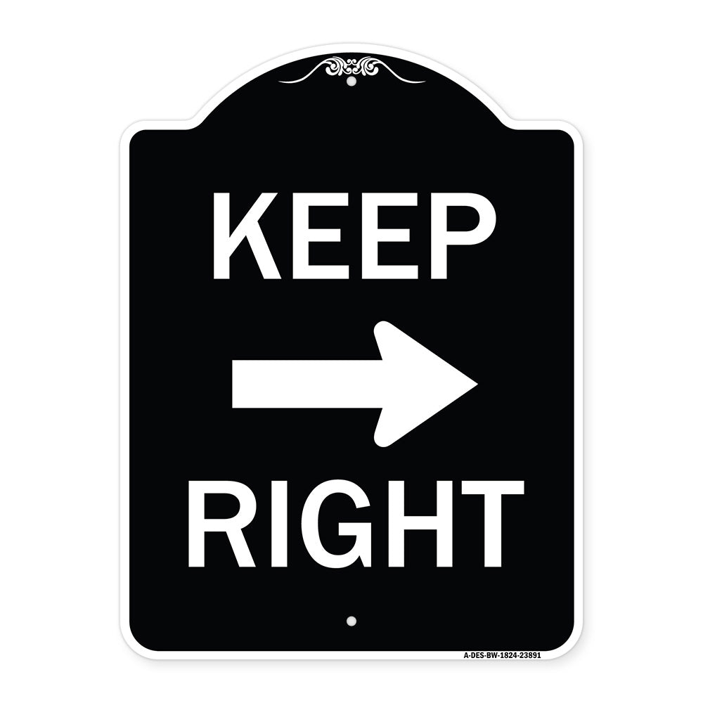 Keep Right Sign (Right Arrow)